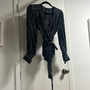 Love Sam linen wrap shirt